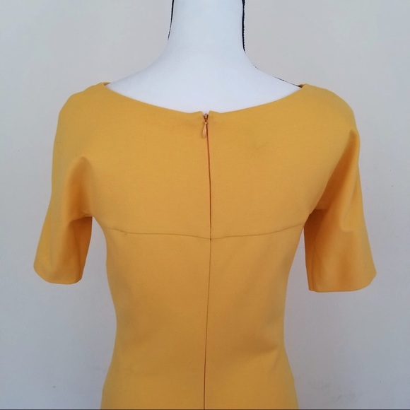 Escada Knot Front Mustard Yellow Dress - Picture 4 of 7
